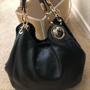 Michael Kors Fulton Leather Black Bag